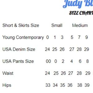 judy blue plus size chart